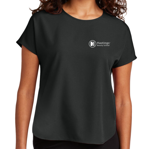 HBS Embroidered Women's Stretch Crepe Crew Thumbnail