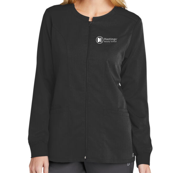 HBS Embroidered - Women's Premiere Flex Full Zip Scrub Jacket Thumbnail